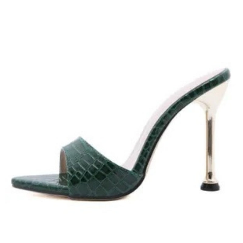 Sandales à Talons Croco Chics