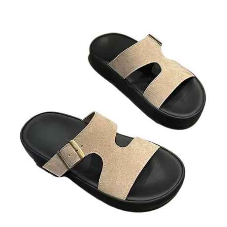 Sandales Confort à Talon Épais et Boucle Stylée