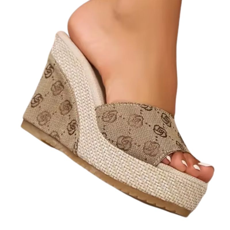 Sandales Compensées à Talons Hauts Style Élégant