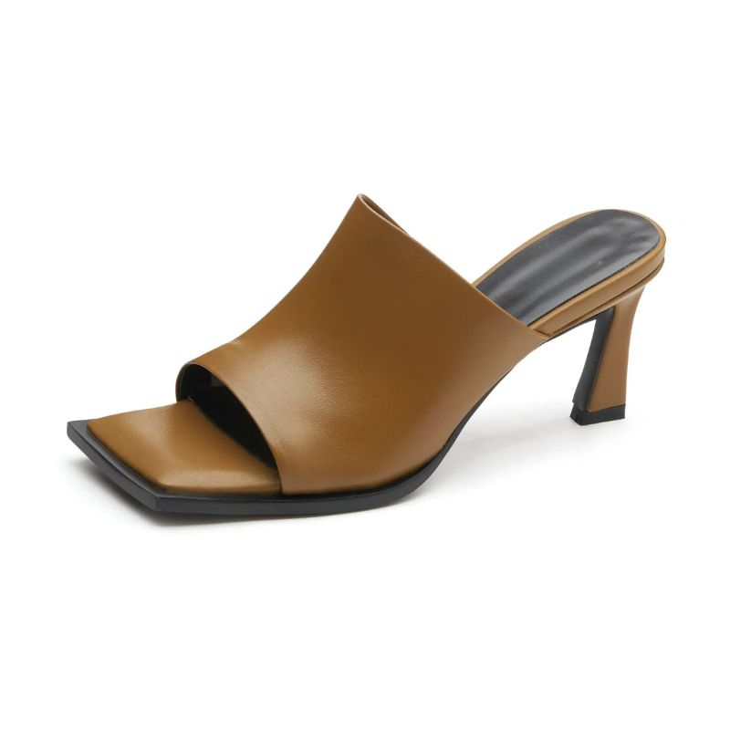 Sandales de Luxe en Cuir à Bout Ouvert