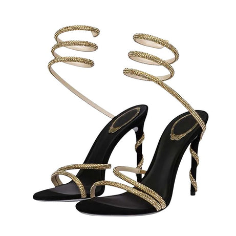 Sandales À Talon Femme Avec Brides Spirales Chic