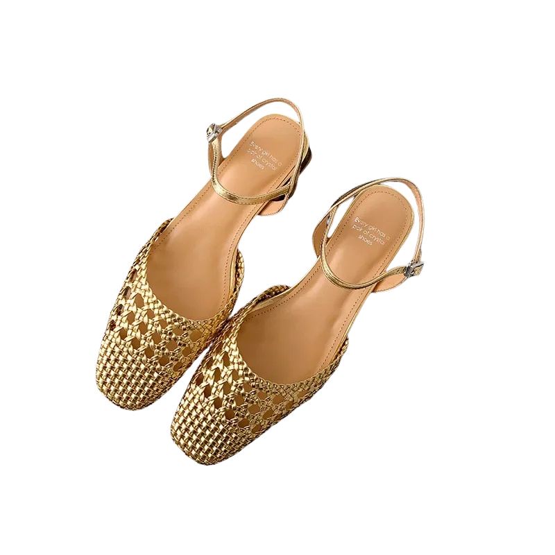 Sandales Tressées Bohème Chic à Bout Fermé