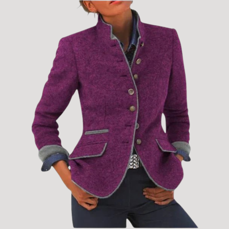 Blazer Femme Vintage Boutonné Élégant