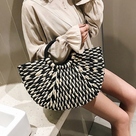 Sac à main paille tressée
