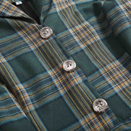 Robe vintage Verte à Carreaux