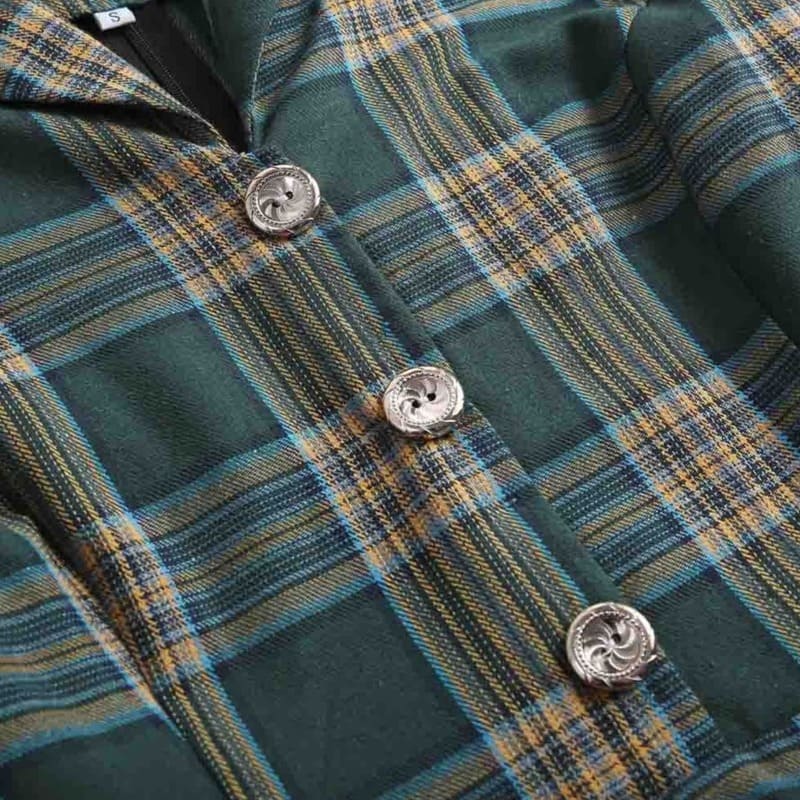 Robe vintage Verte à Carreaux