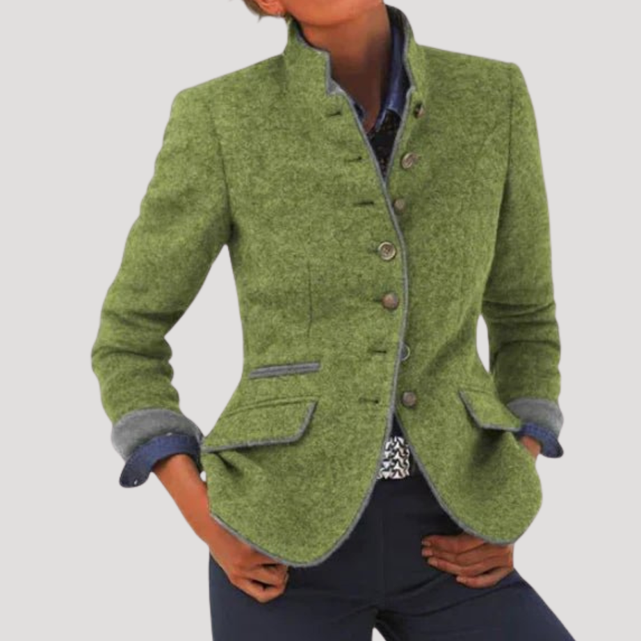 Blazer Femme Vintage Boutonné Élégant