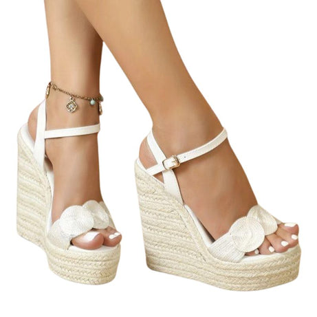 Sandales Espadrilles Compensées à Talon Haut