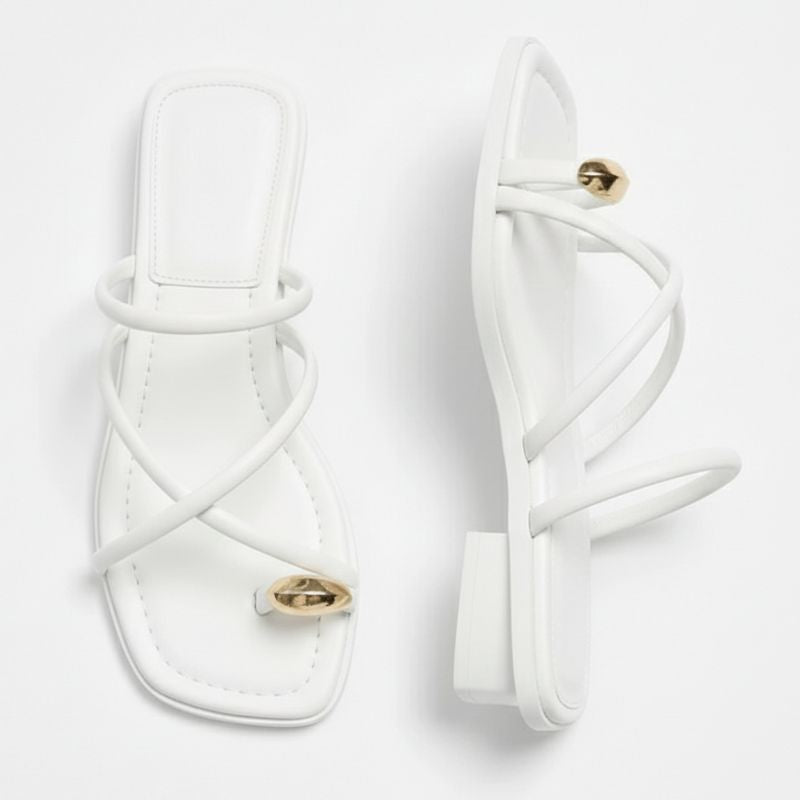 Sandales Plates Avec Brides Entrelacées Minimalistes