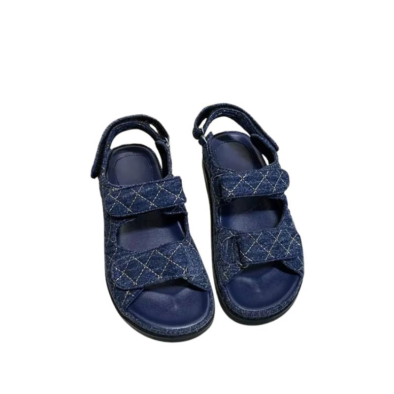 Sandales Style Romain Bleu Avec Scratch