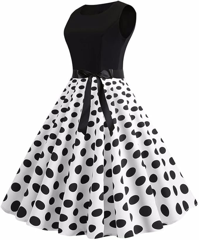 Robe vintage Vichy Noire & Blanche Rétro 50's