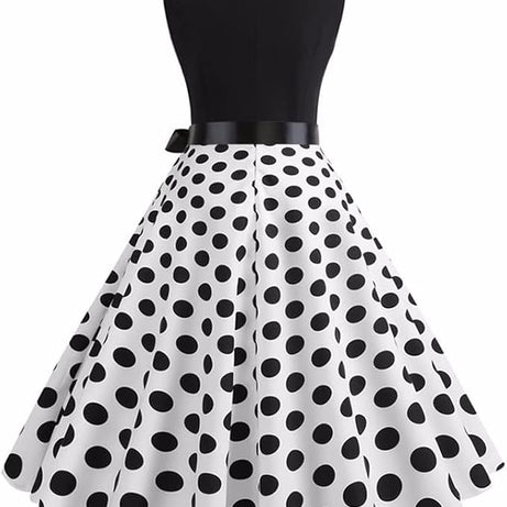 Robe vintage Vichy Noire & Blanche Rétro 50's