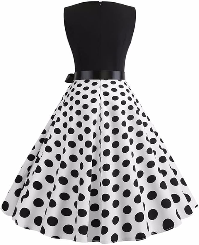 Robe vintage Vichy Noire & Blanche Rétro 50's