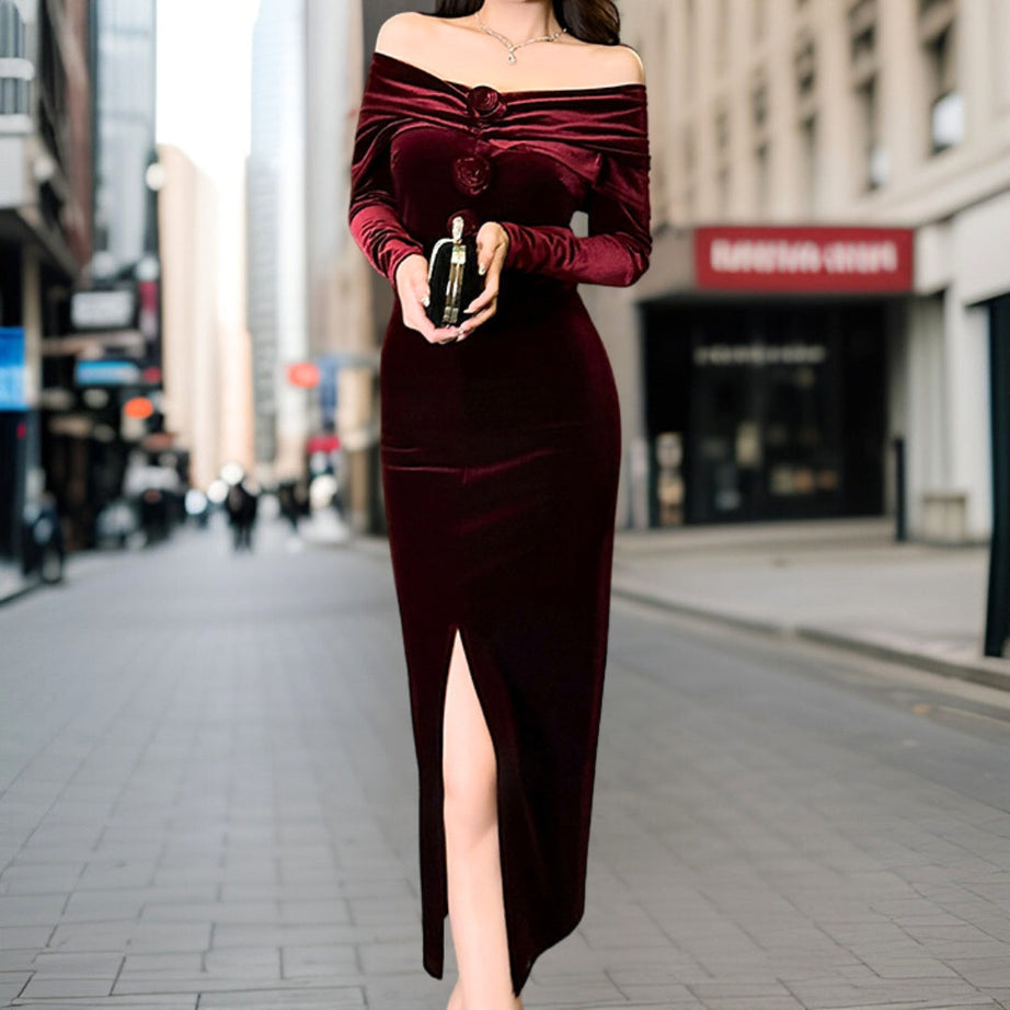 Arianna - Robe de soirée longue fendue élégante