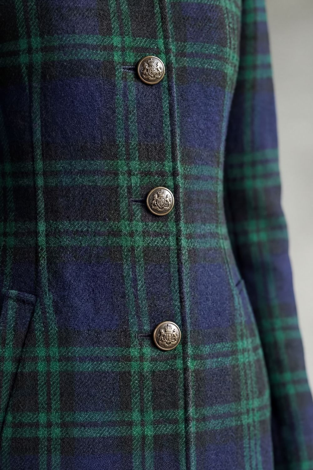 Manteau Long en Laine à Carreaux Highland Celestine - Femme