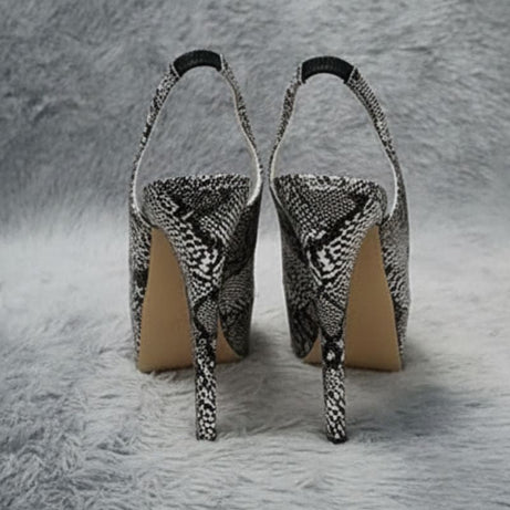 Sandales À Talons Hauts Avec Plateforme Motif Serpent Chic