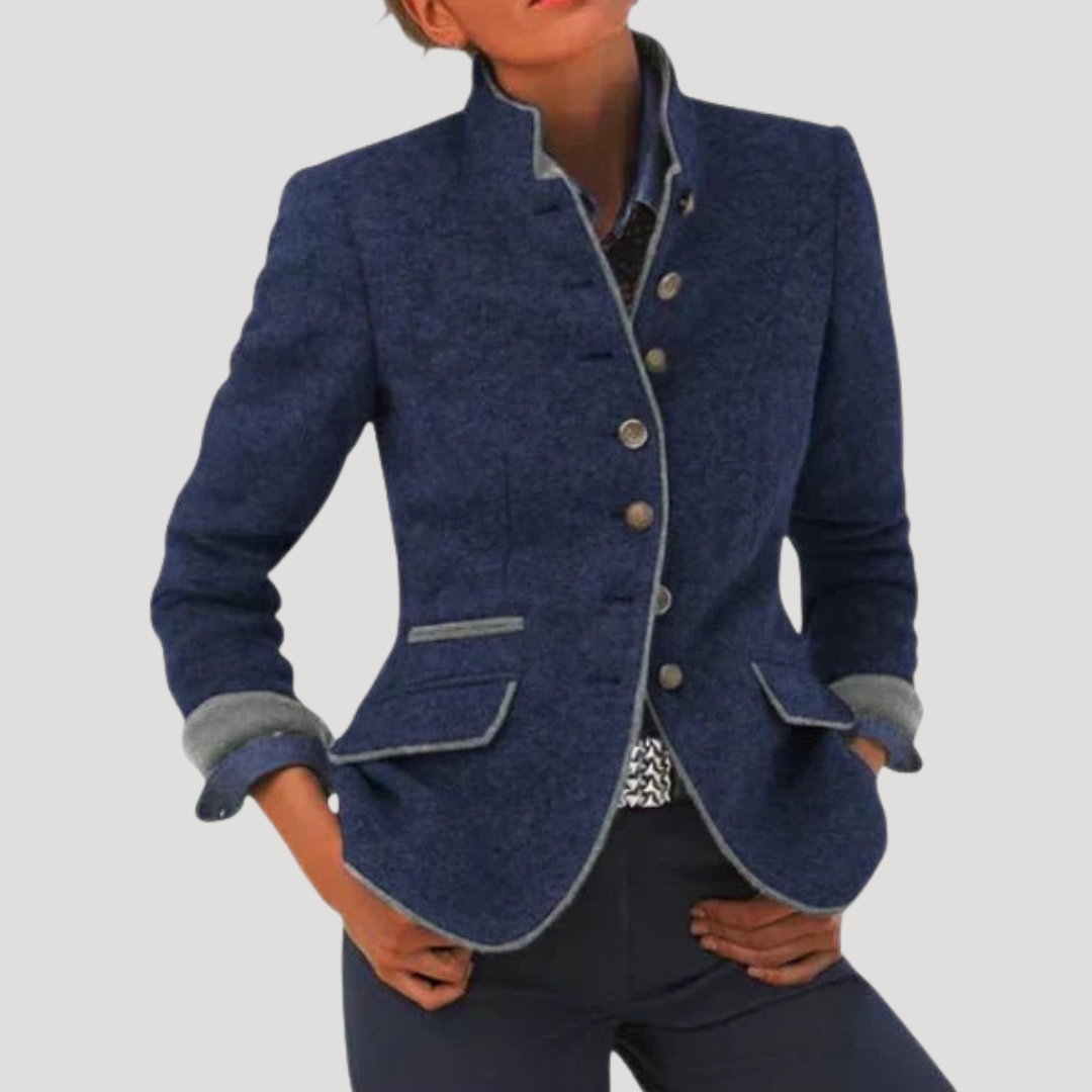 Blazer Femme Vintage Boutonné Élégant