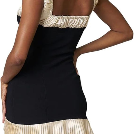 Siria - Mini robe soirée plissée à bretelles Spaghetti pour femmes