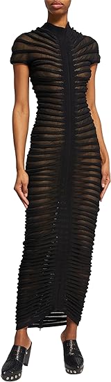 Xiana - Robe soirée en tricot à manches courtes pour femmes