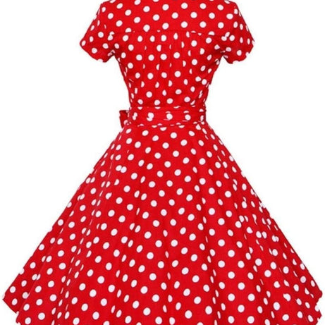 Robe vintage Rouge à Pois Blancs