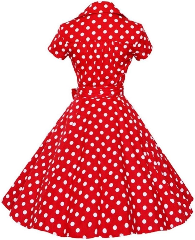 Rotes Vintage-Kleid mit weißen Polka Dots