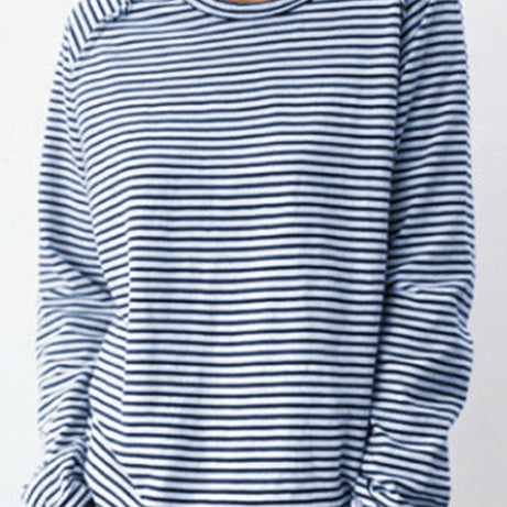 T-shirt à manches longues rayé pour femme – Haut décontracté et confortable au quotidien