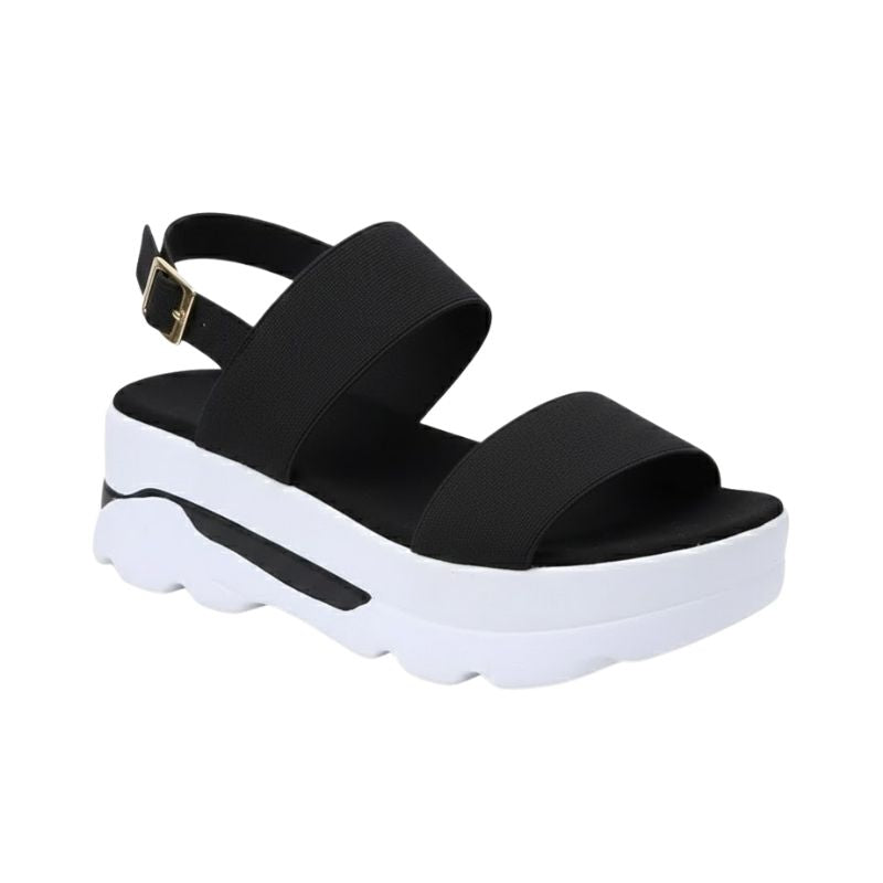 Sandale Compensée Femme Moderne Avec Bride Réglable Et Style Chic