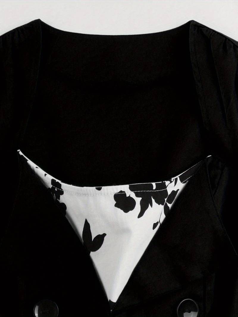 Vintage Schwarz-Weißes 50er-Jahre-Abendkleid