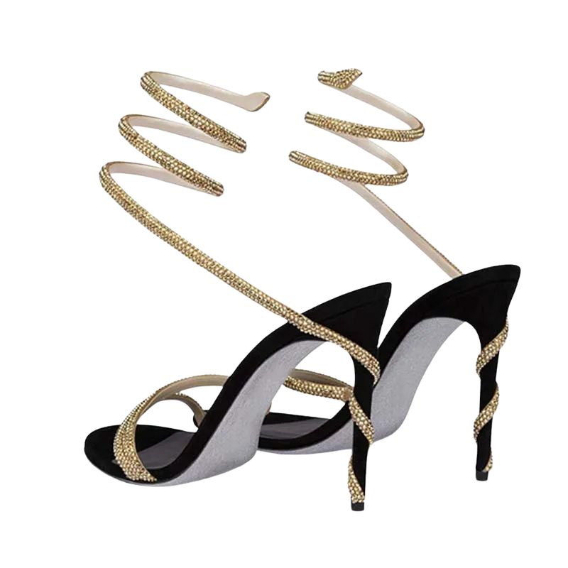Sandales À Talon Femme Avec Brides Spirales Chic