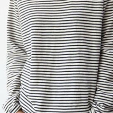 T-shirt à manches longues rayé pour femme – Haut décontracté et confortable au quotidien