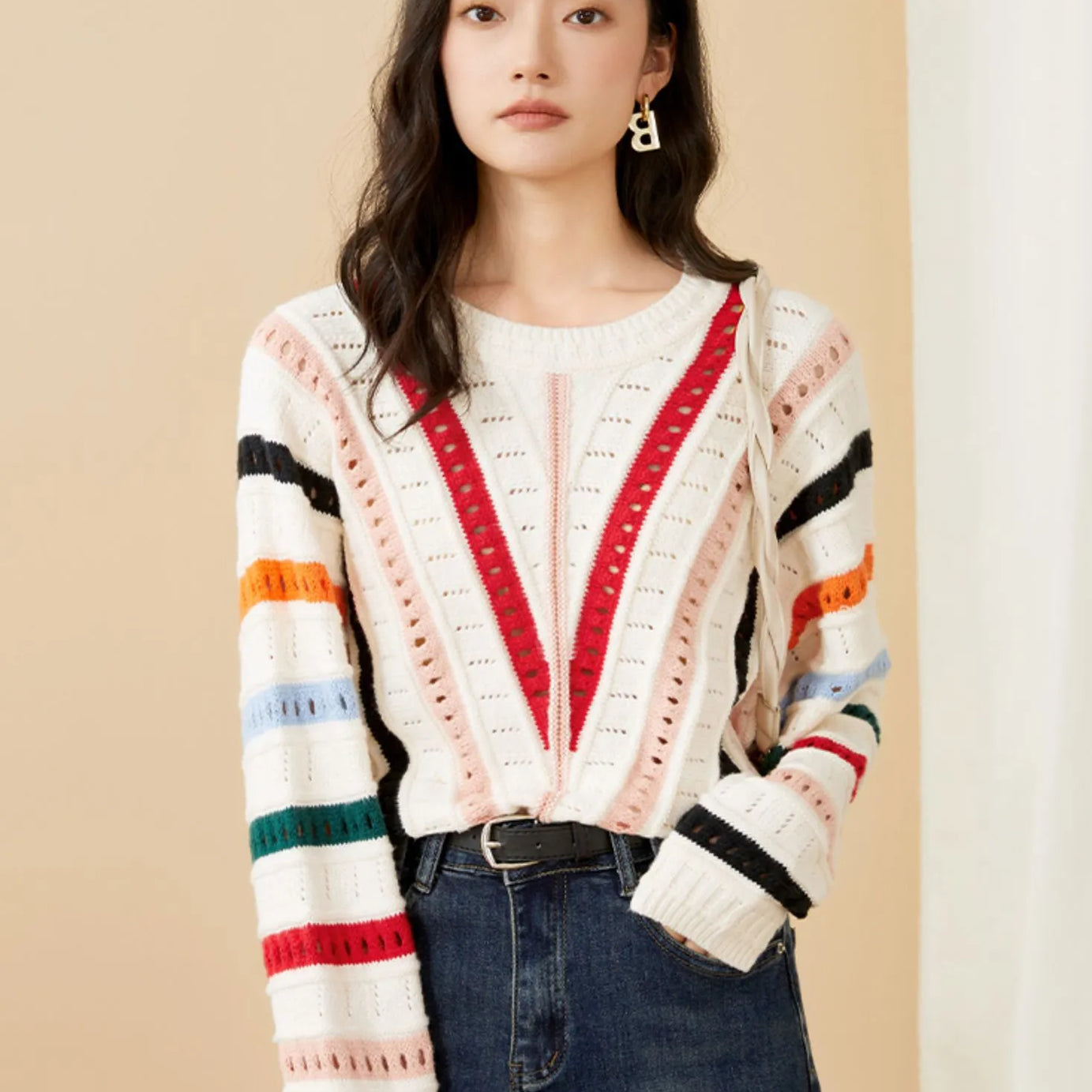 Pull Asymétrique Amassée pour femme