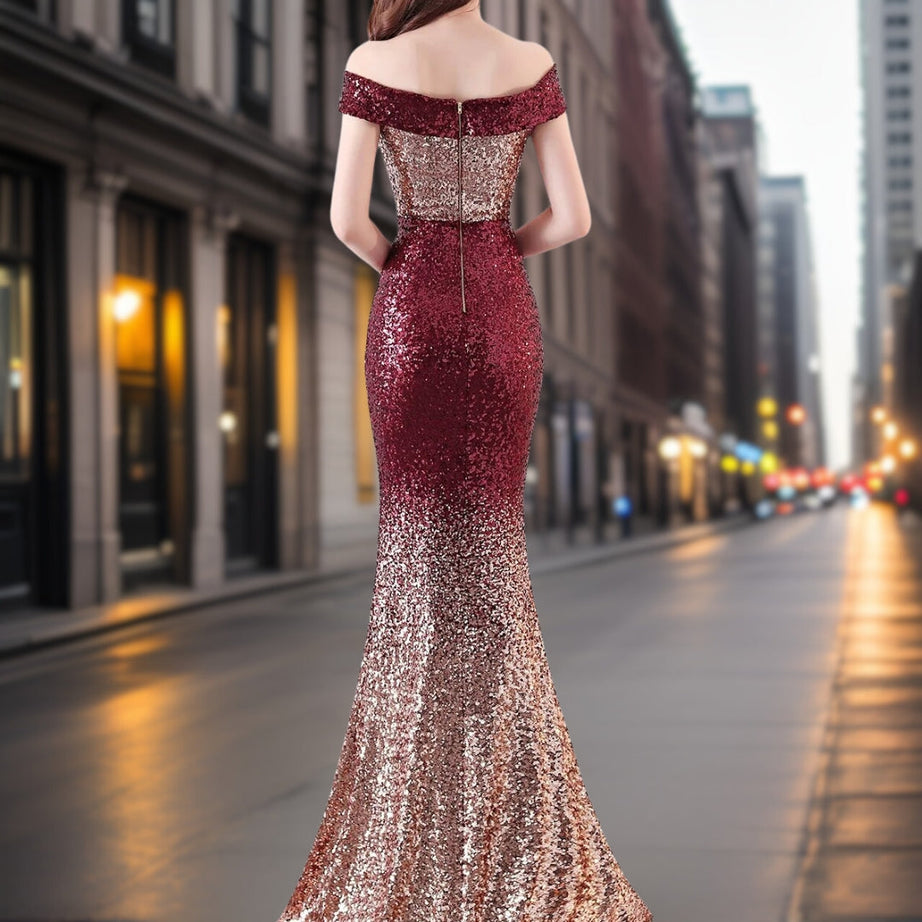 Aleah - Desirable Sequin Evening Dress