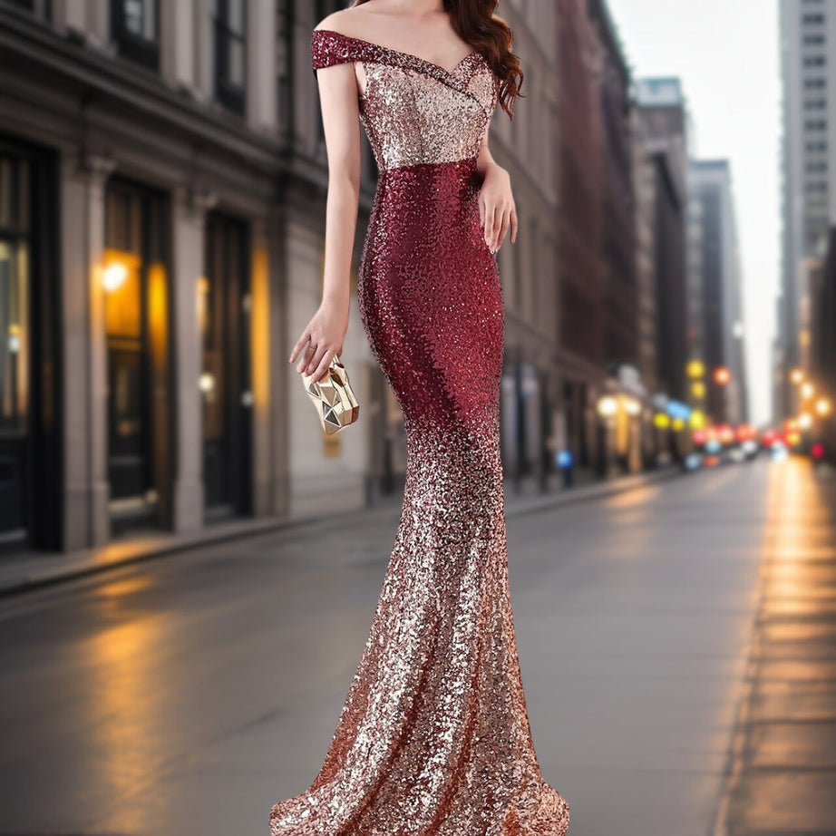 Aleah - Desirable Sequin Evening Dress