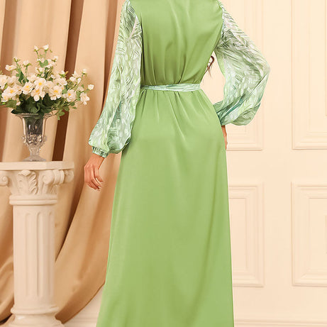 Caftan marocain Fleur de Jasmin - Vert