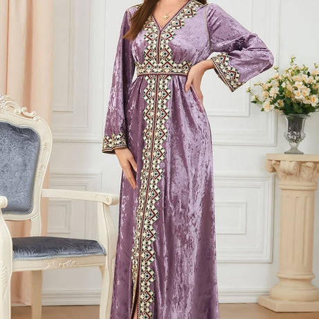 Caftan marocain en velours Rose - L'Impériale