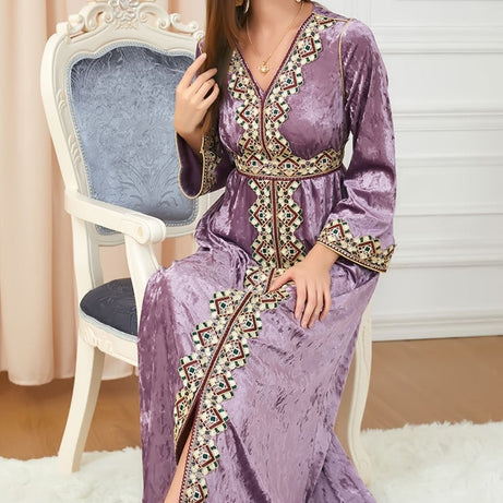 Caftan marocain en velours Rose - L'Impériale