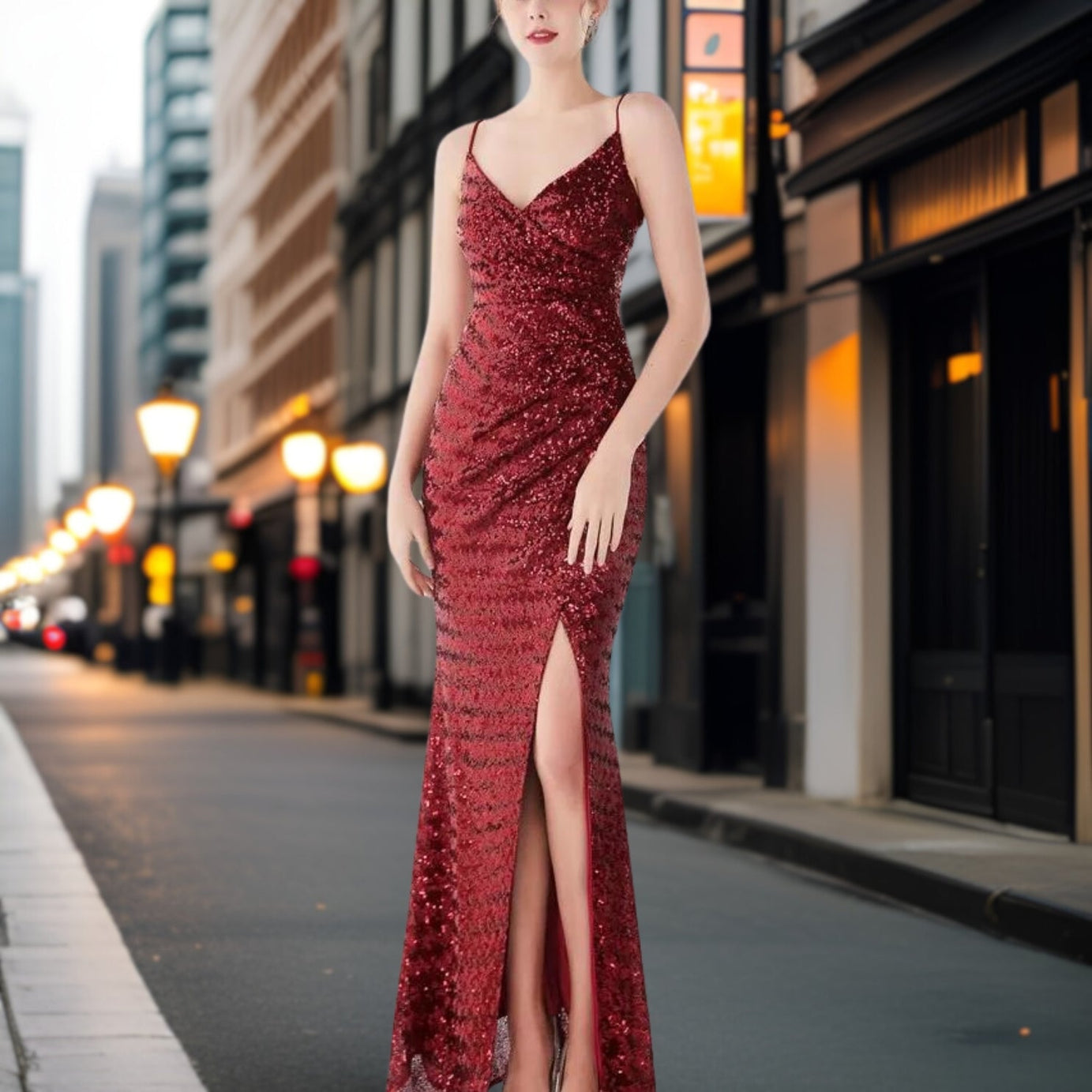 Teodora - Robe soirée de bal élégante en nylon