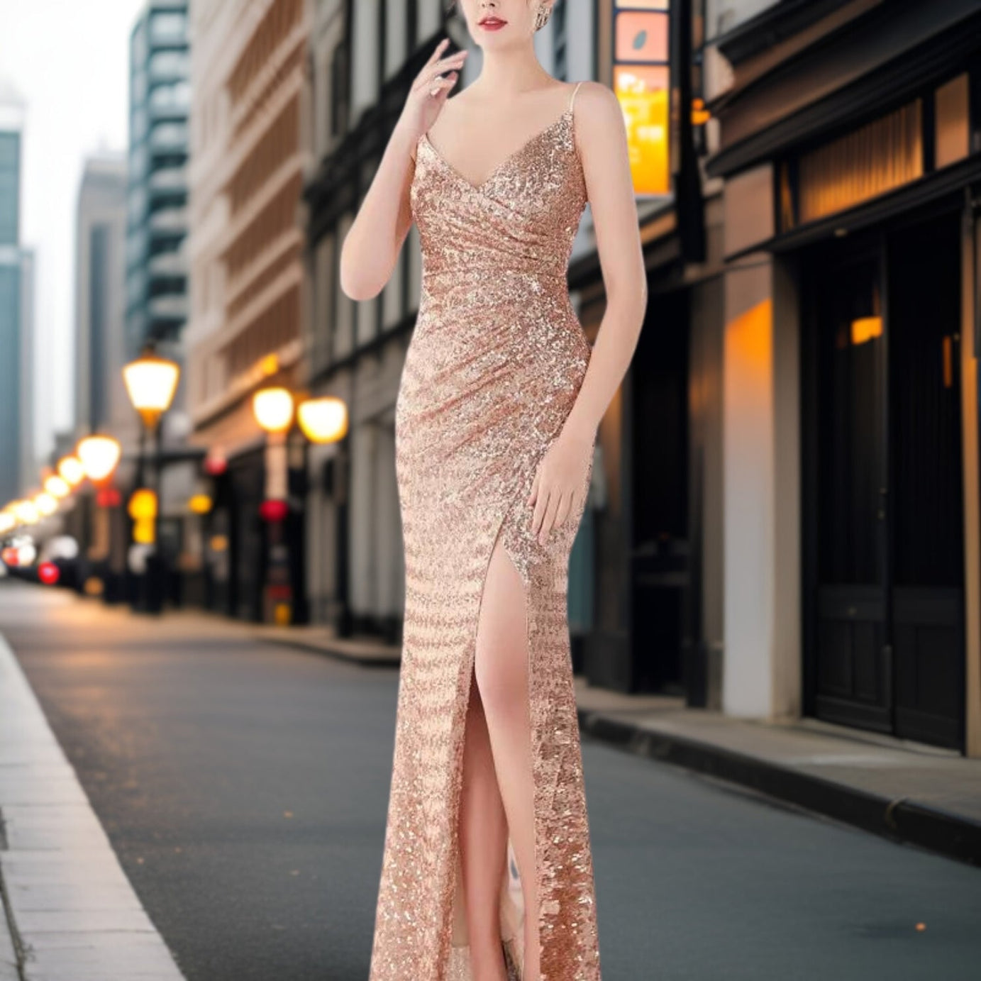 Teodora - Robe soirée de bal élégante en nylon