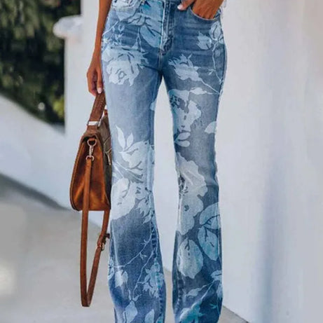 Oayama | Jeans fleuris tendance pour femmes