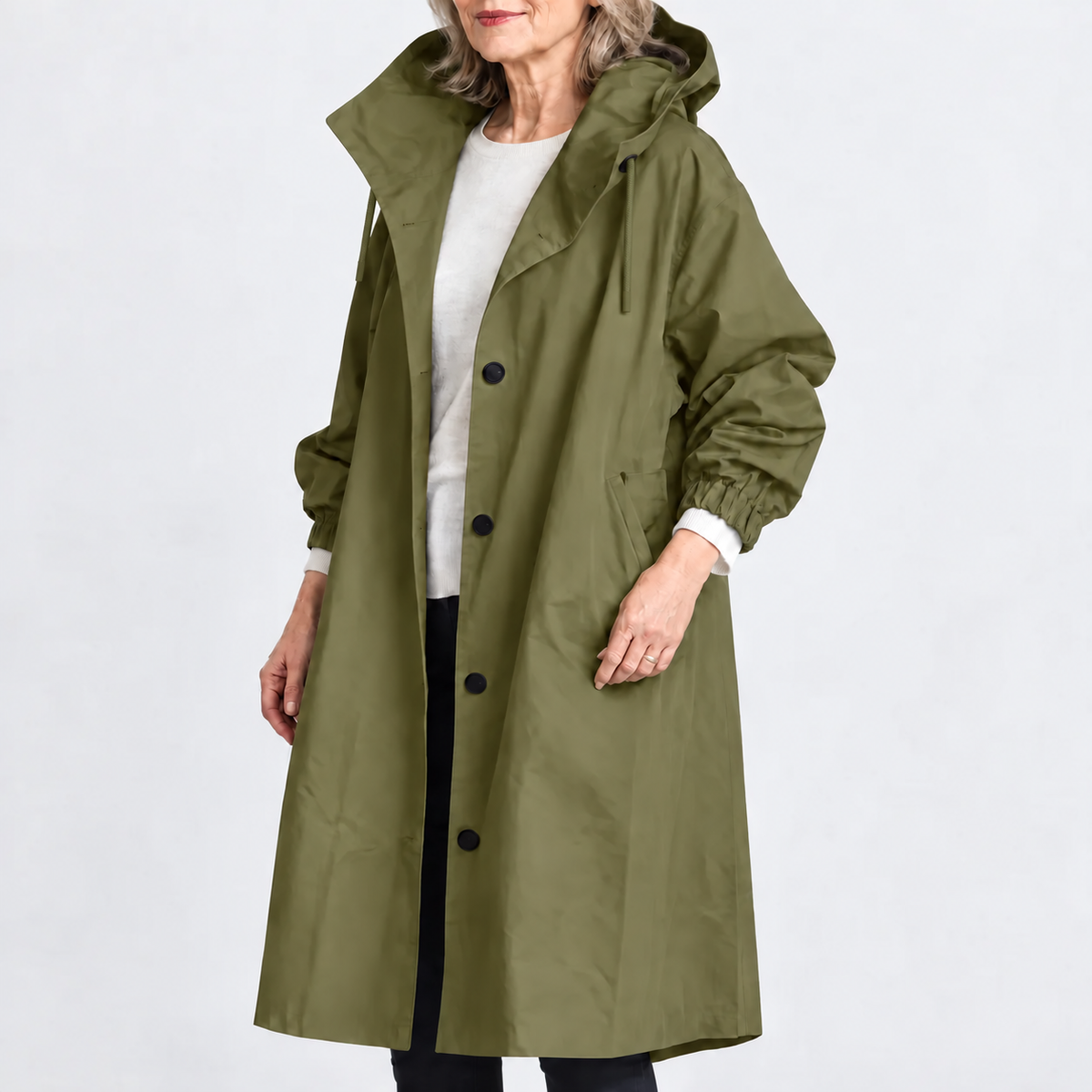 TRENCH LONG À CAPUCHE POUR FEMMES