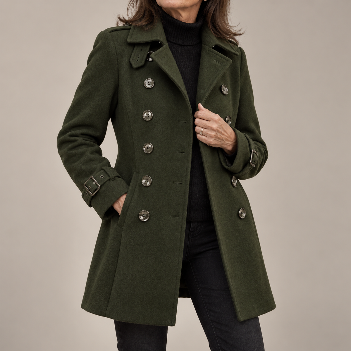 TRENCH LONG BOUTONNÉ POUR FEMMES