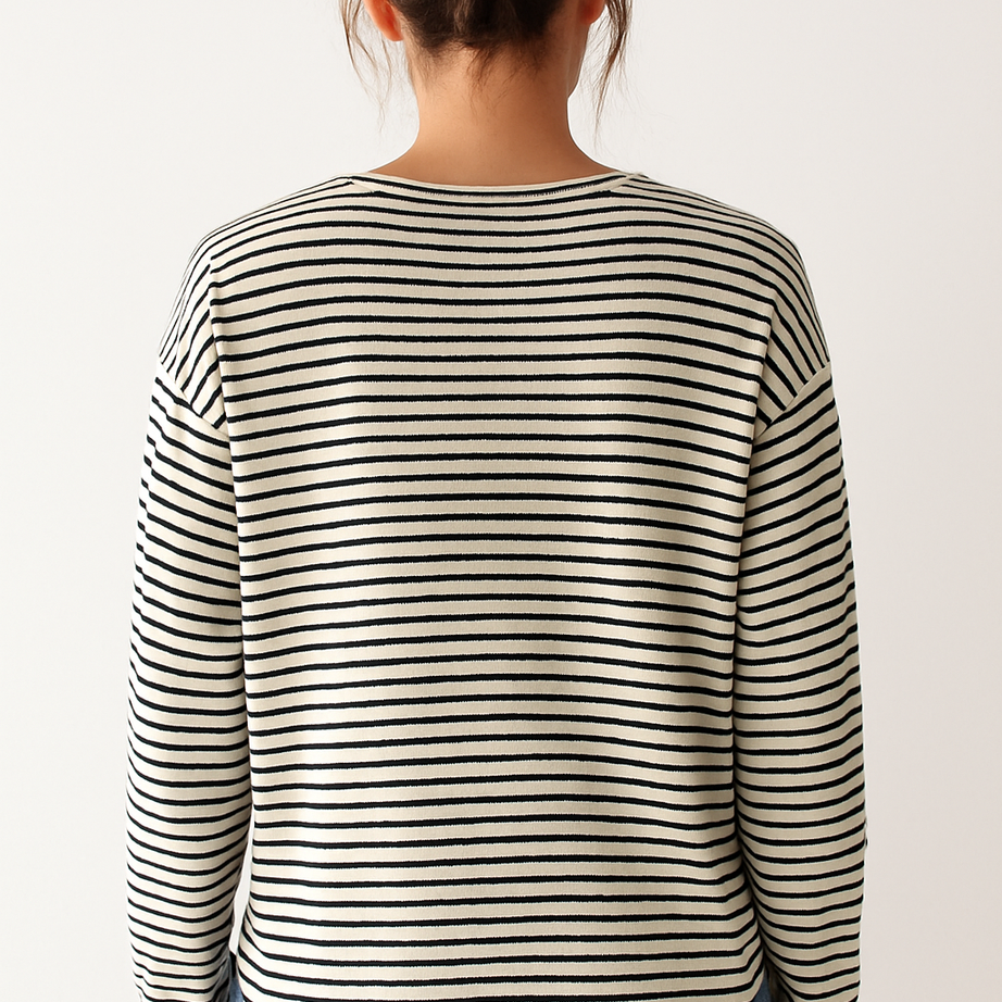 T-shirt à manches longues rayé pour femme – Haut décontracté et confortable au quotidien