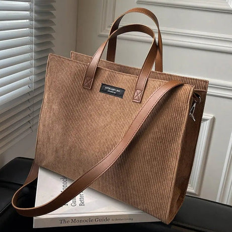 Sac Cabas Velours Cotelé