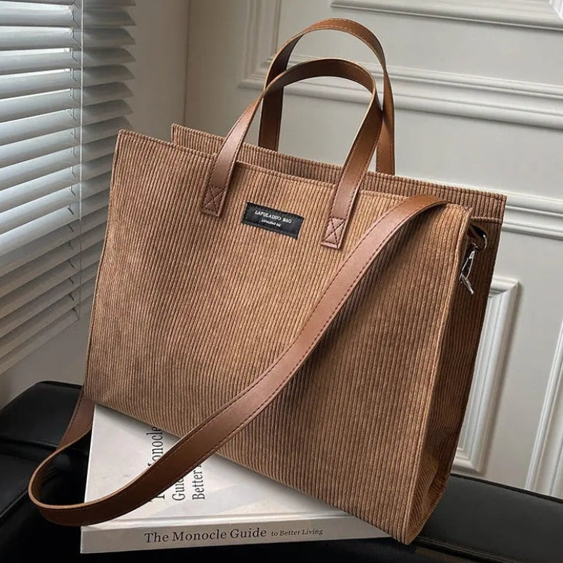 Sac Cabas Velours Cotelé