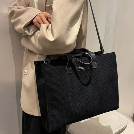 Sac Cabas Velours Cotelé