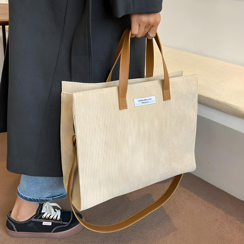 Sac Cabas Velours Cotelé