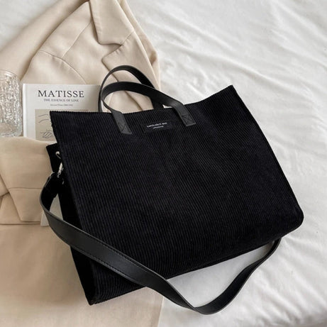 Sac Cabas Velours Cotelé
