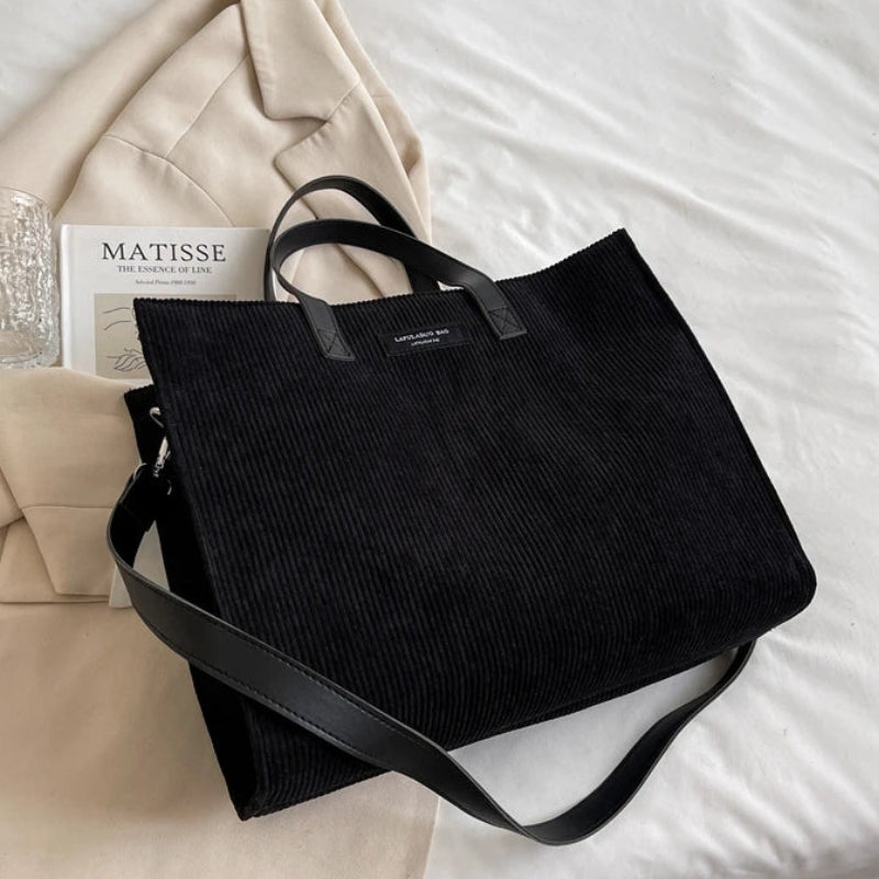Sac Cabas Velours Cotelé