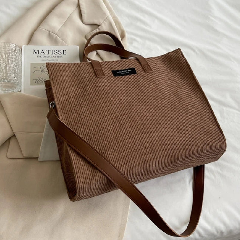 Sac Cabas Velours Cotelé