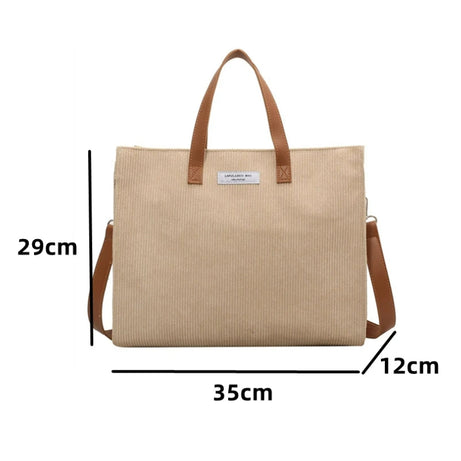 Sac Cabas Velours Cotelé